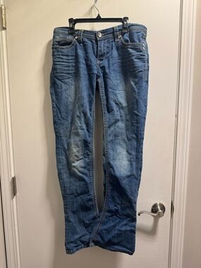 *Seven7 Women's Straight Leg Jeans in Medium Blue Wash